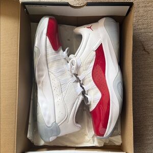 Air Jordan 11 Comfort Low White and Gym Red Sneakers 10.5 Men’s